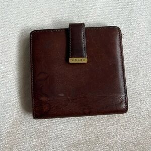 Coach wallet. Vintage. Brown leather with brass hardware.